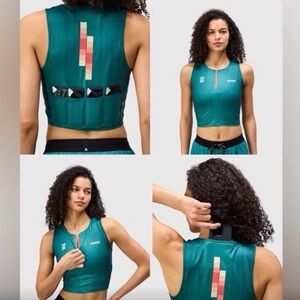 Bandit Women's Ares Flex Zip Front Race Crop Top - Teal